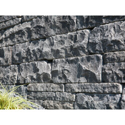 Kerala Basalt getrommelt Mauerstein 15x20x30-50 cm dunkelgrau